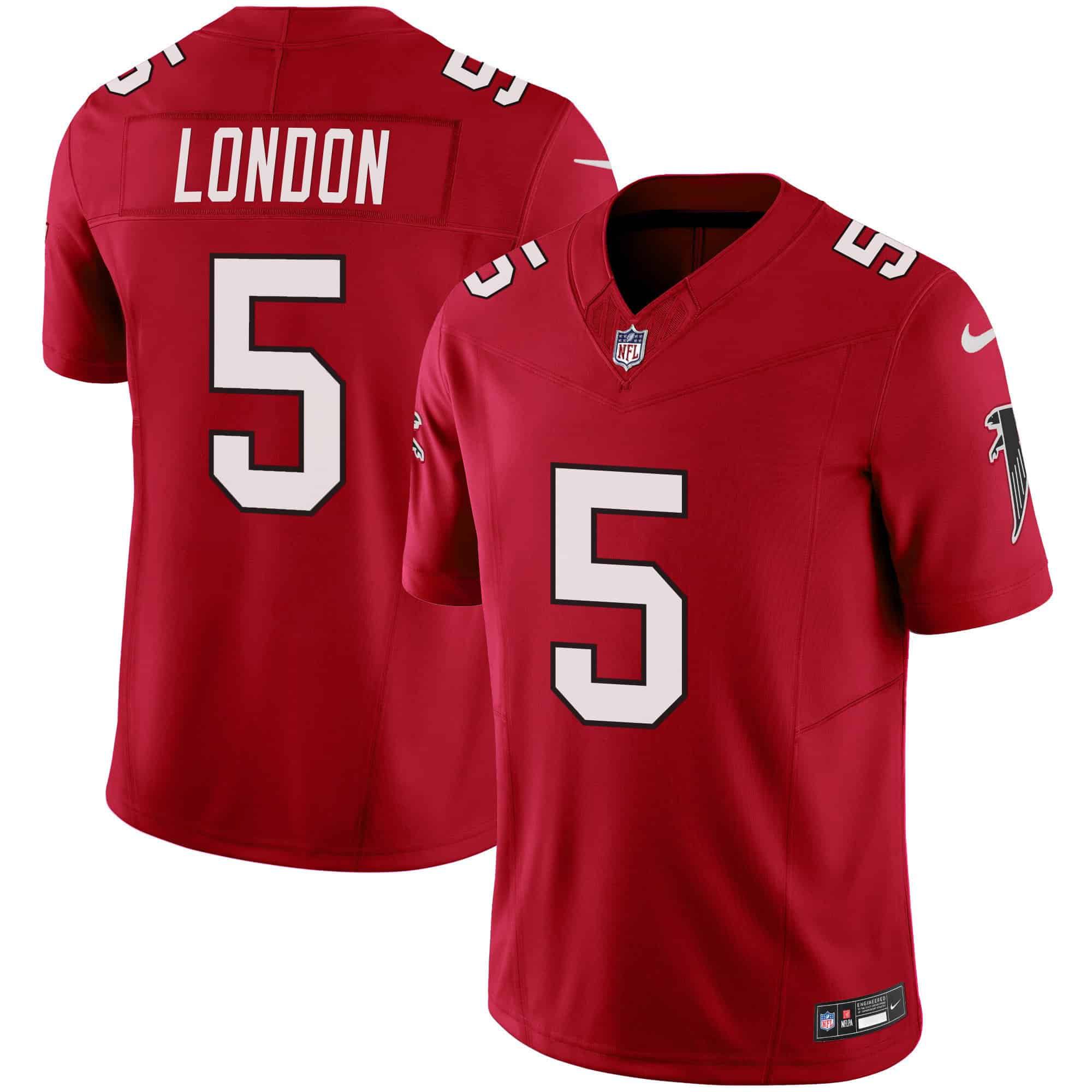 Men Atlanta Falcons #5 London Red 2024 Nike Vapor Limited NFL Jersey->indianapolis colts->NFL Jersey